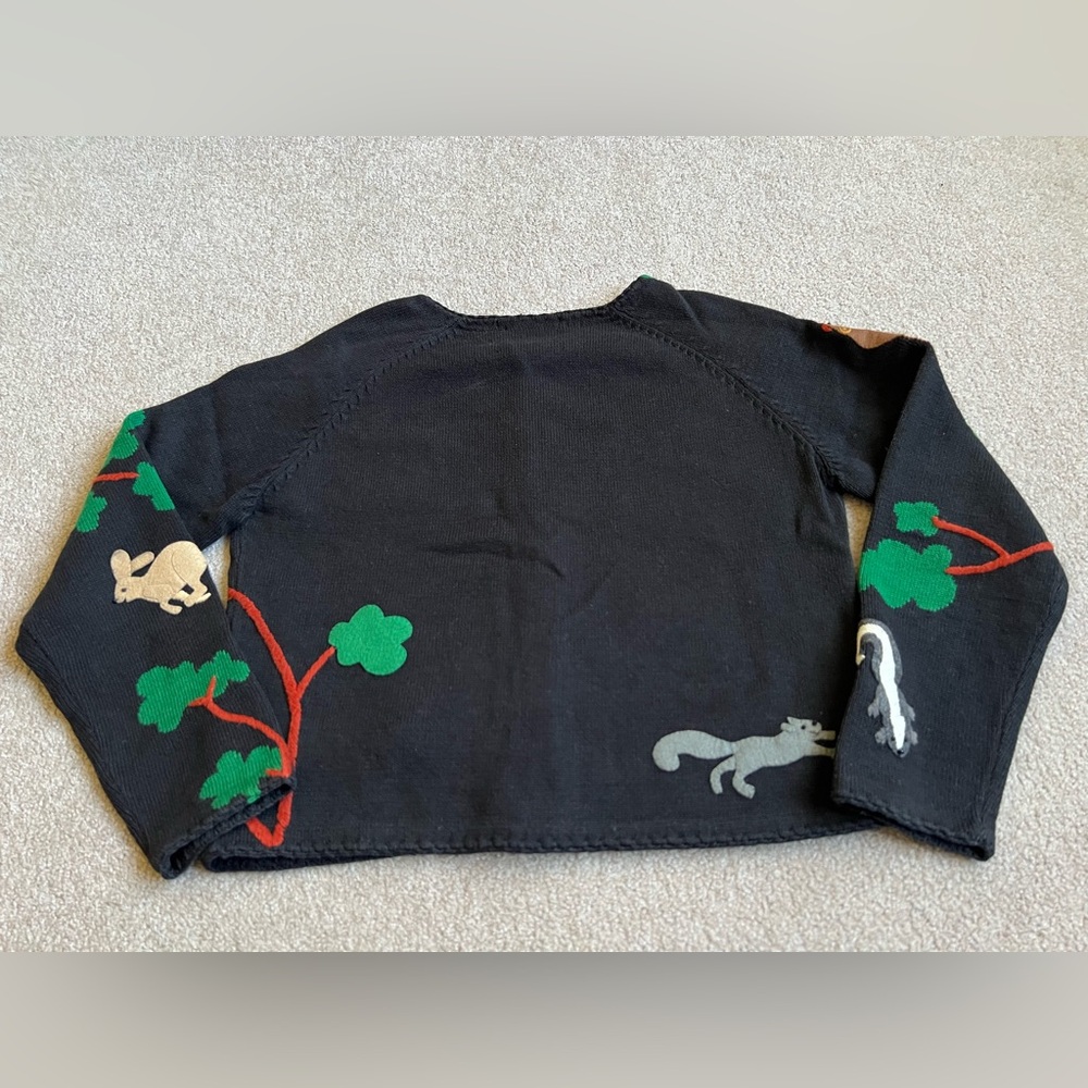 Michael Simon M Forest Animals Sweater Cardigan Embroidered - Picture 5 of 5